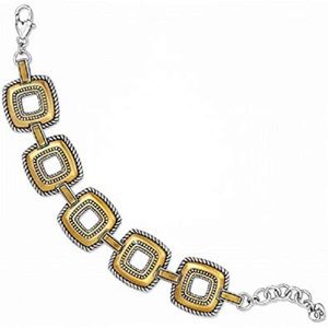 NWT🦋Brighton🦋Torus Square Silver Gold Bracelet